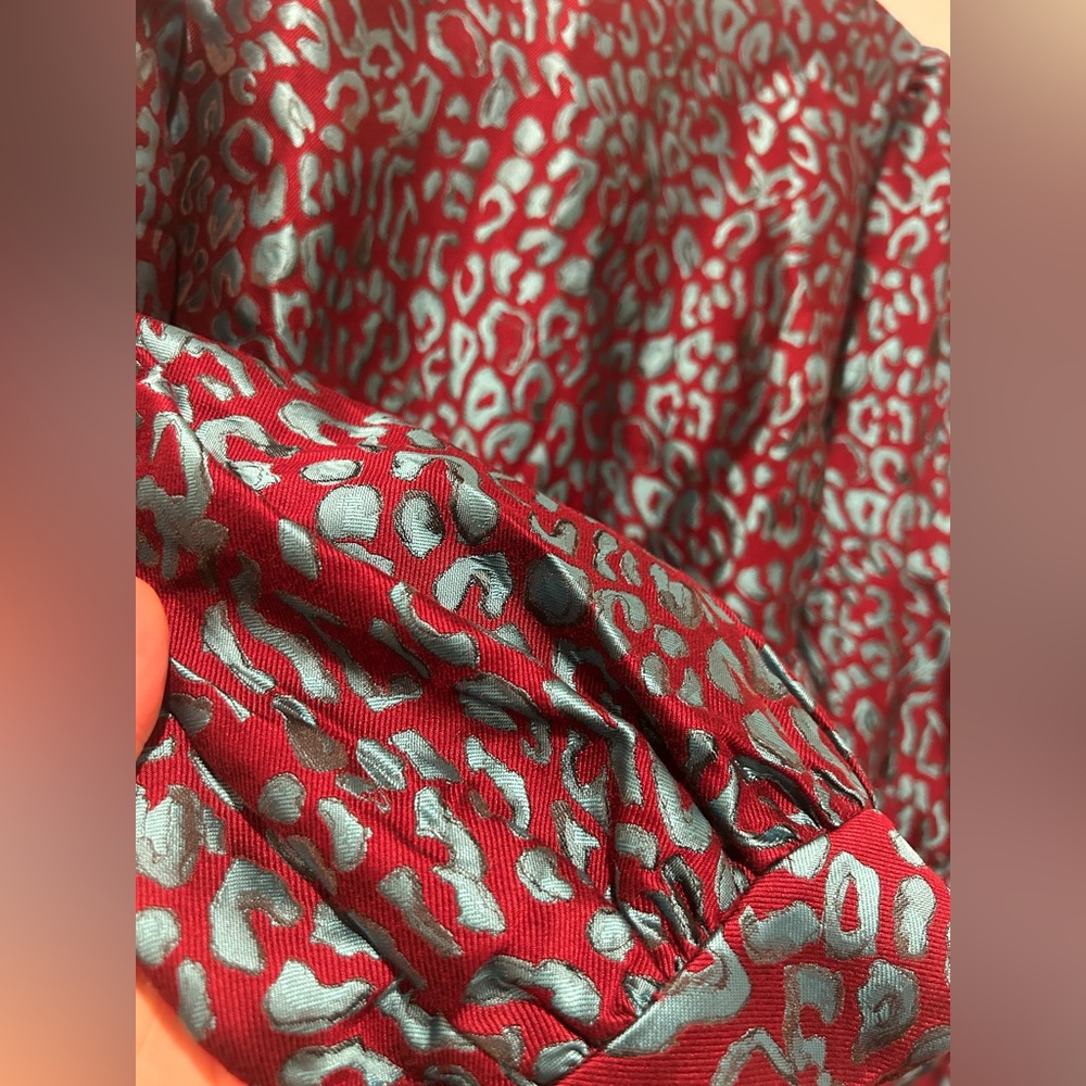Halogen burgundy and turquoise shirt - Picture 3 of 7